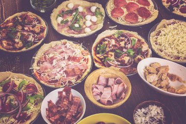 Küçük pizza görünümünü