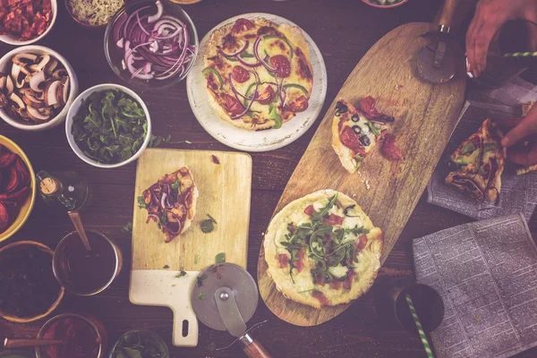 Küçük pizza görünümünü