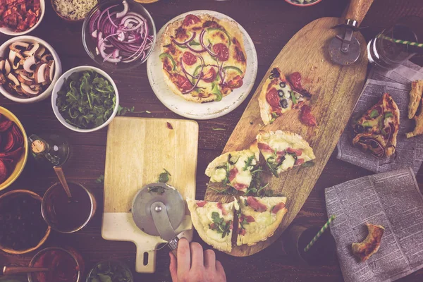 Küçük pizza görünümünü