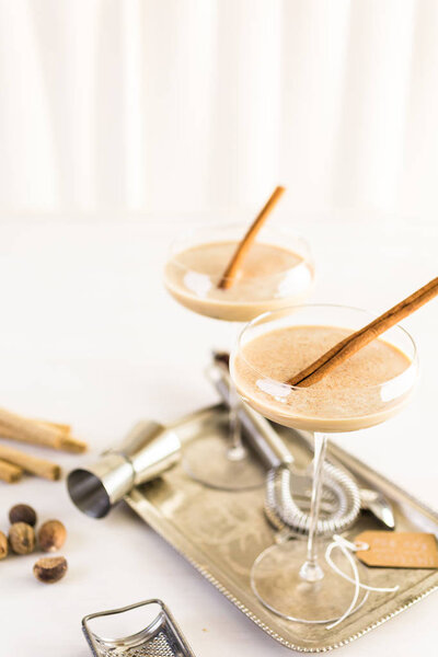 Holiday eggnog cocktails 