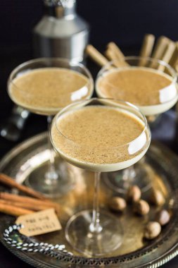 Egg nog cocktails