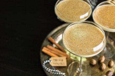 Egg nog cocktails