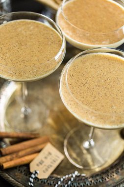 Egg nog cocktails