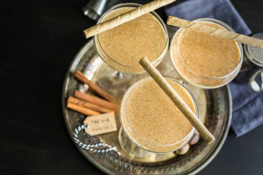 Egg nog cocktails