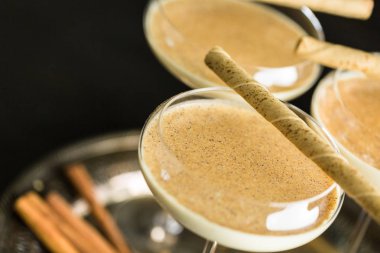 Egg nog cocktails