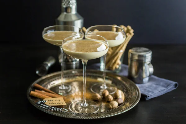 Egg nog cocktails — 스톡 사진