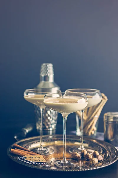 Egg nog cocktails — 스톡 사진