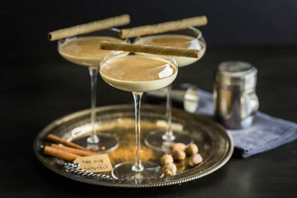 Egg nog cocktails — 스톡 사진