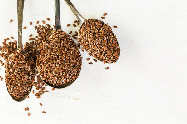 Flax seeds close up