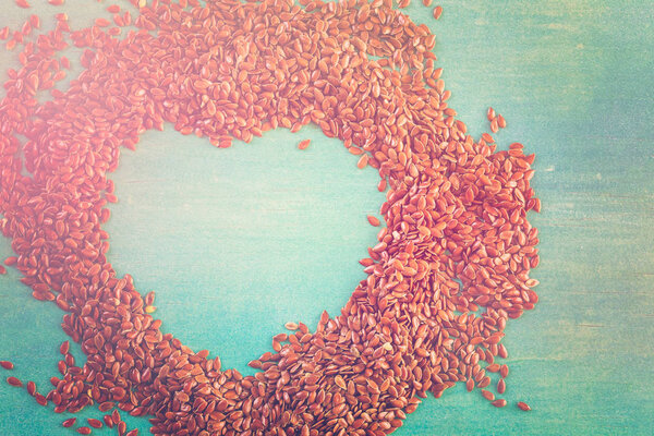 Flax seeds close up