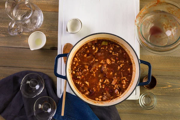 Turkey chili close up