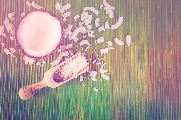 신선한 코코넛을 닫습니다. — 스톡 사진
