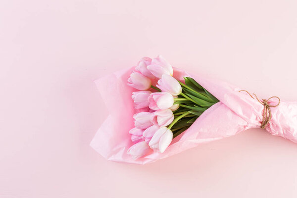 Bouquet of pink tulips