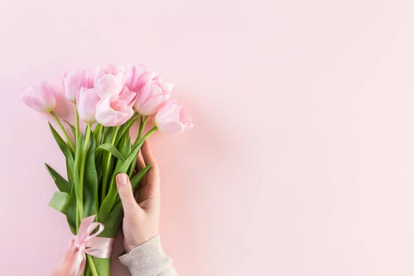 Tulipani rosa vista — Foto Stock