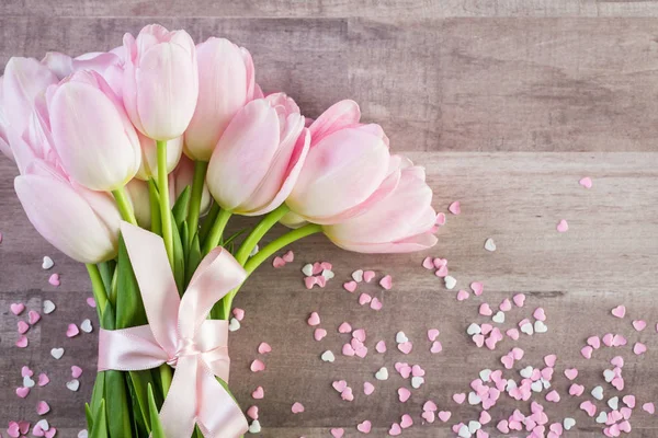 Bouquet of pink tulips — Stock Photo, Image