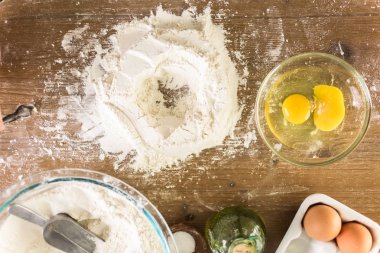 Hamur hazırlama yakın çekim