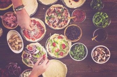 Küçük pizza görünümünü