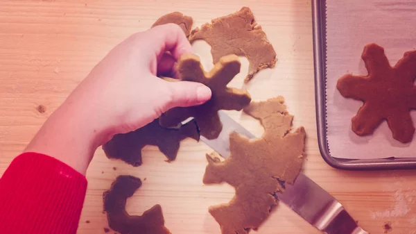 Gingerbread cookies baking — Stock Photo, Image