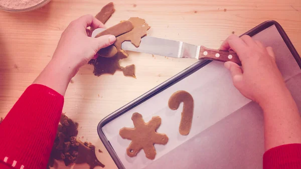 Gingerbread cookies baking — Stock Photo, Image