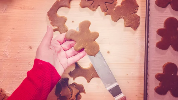 Gingerbread cookies baking — Stock Photo, Image