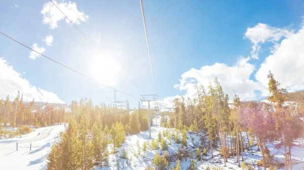 Pov Szempontjából Szabadtéri Ski Lift — Stock Fotó
