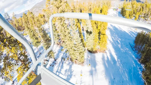 Pov Point View Open Air Ski Lift — Stock Photo, Image