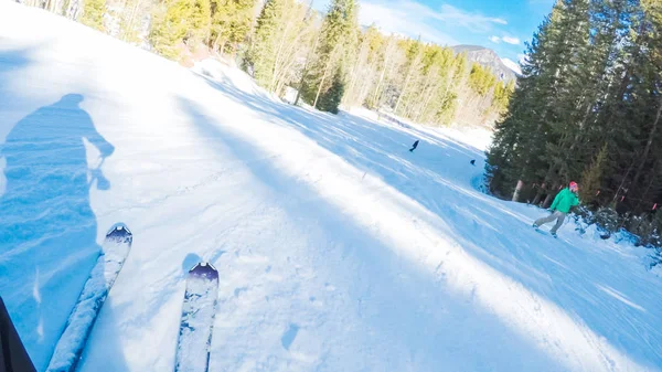 Alpine skiën weergave — Stockfoto