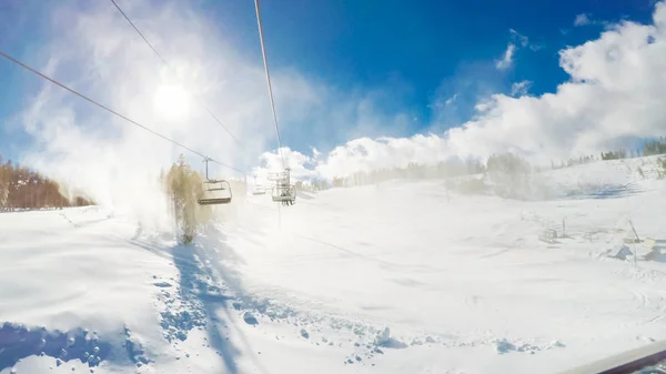 Pov Bir Bakış Açısı Açık Hava Teleferik — Stok fotoğraf