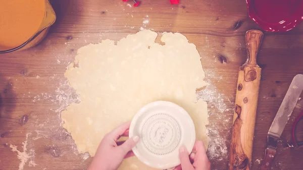 Fazendo torta de abóbora — Fotografia de Stock