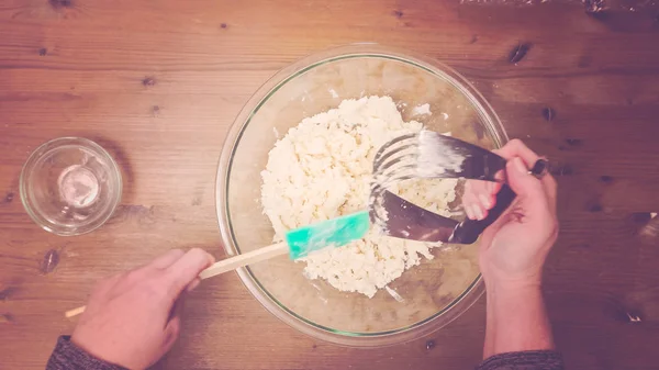 Fazendo torta de abóbora — Fotografia de Stock