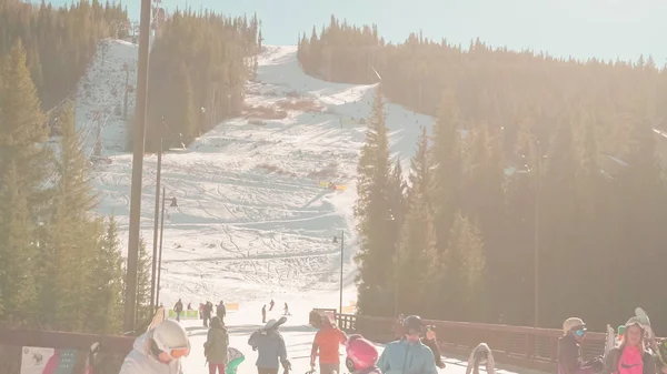 Colorado Usa November 2017 Pov Standpunkt Skifahrer Fuße Der Skipiste — Stockfoto