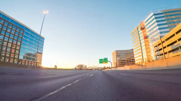 Pov Oogpunt Zuid Rijden Interstate I25 Vroeg Ochtend — Stockfoto