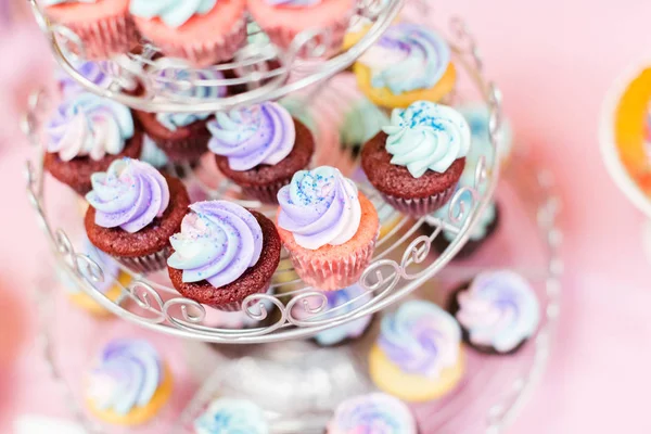 Party Desserts Cake Table Little Girl Birthday Party — Stock Photo, Image