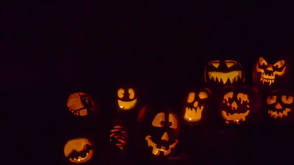 Glowing pumpkins view — Stock Photo, Image
