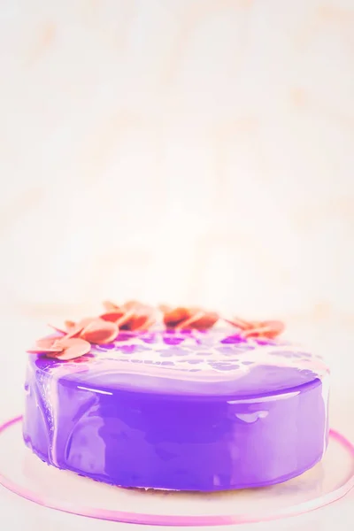 Mousse tårta med mirror glaze — Stockfoto