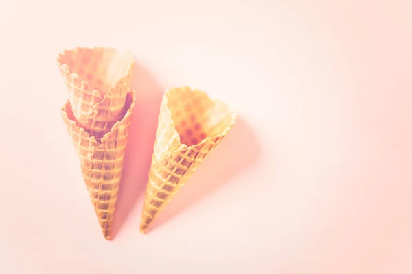 Waffle cones for ice cream — Stock Photo, Image