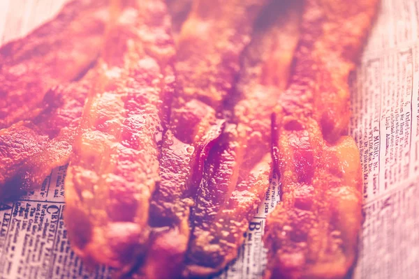 Bacon tiras de perto — Fotografia de Stock