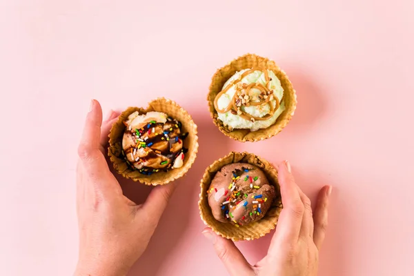 와플 아이스크림 그릇 — 스톡 사진