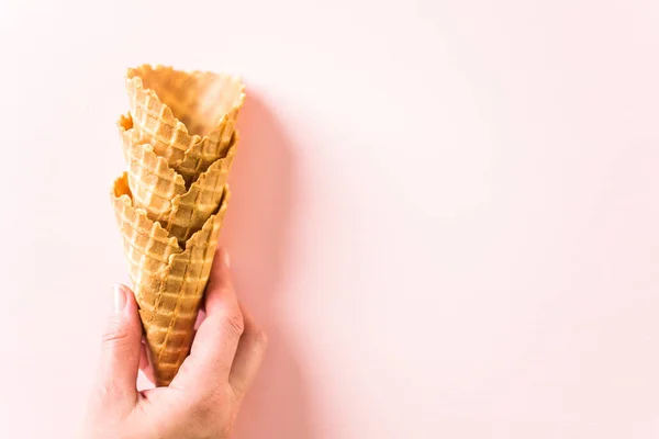 Waffle cones for ice cream — Stock Photo, Image