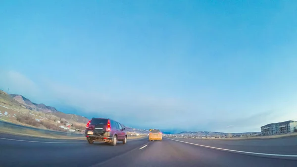 Auto-estrada vista de condução — Fotografia de Stock