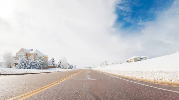 Na het voorjaar sneeuwstorm — Stockfoto