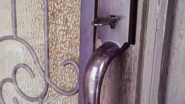 Close up of entry door of luxury residential house.