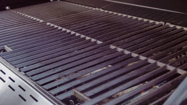 Preheating Gas Grill Summer Evening Cooking — Stock Photo, Image