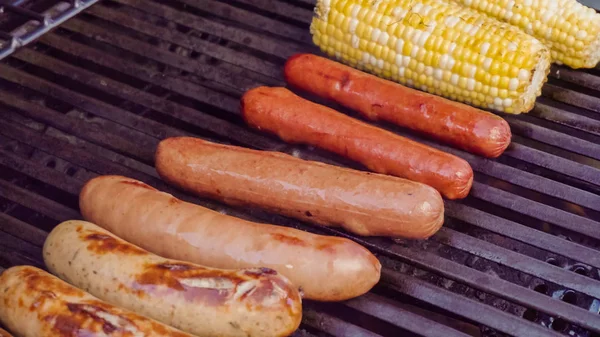 Hot dogs and bratwurst — Stock Photo, Image