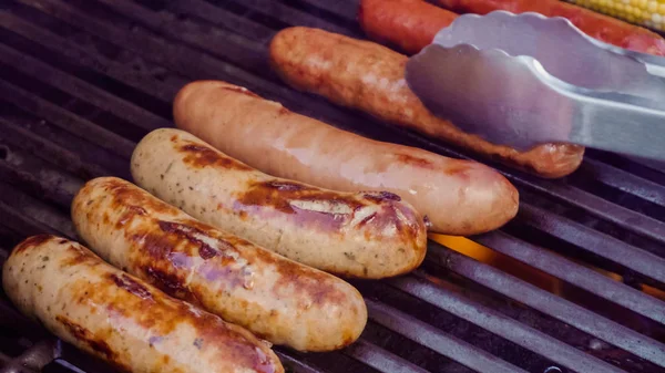 Hot dogs and bratwurst — Stock Photo, Image