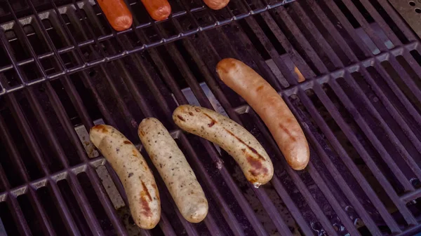 Hot dogs and bratwurst — Stock Photo, Image