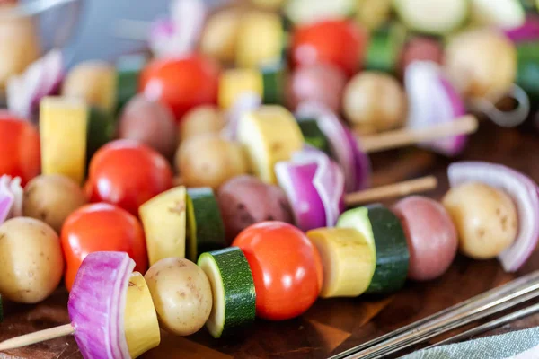 Parrilla Veggie kebabs — Foto de Stock