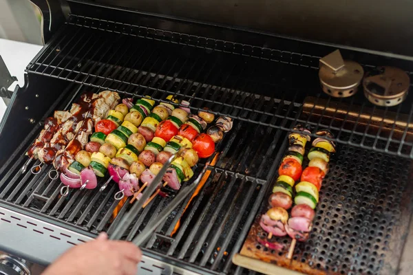 Grelhar kebabs vegetarianos — Fotografia de Stock