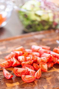 taze salata hazırlık