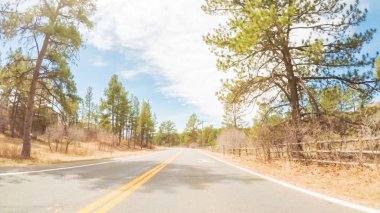 POV-Colorado kırsal asfalt yol sürüş.